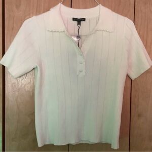 Adrianna Papell - Brand new white V neck polo sweater